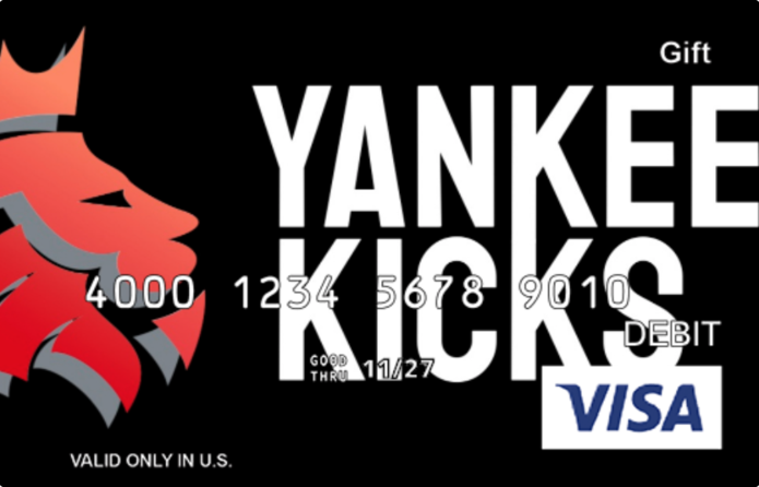 Yankee Kicks Gift Cards Design